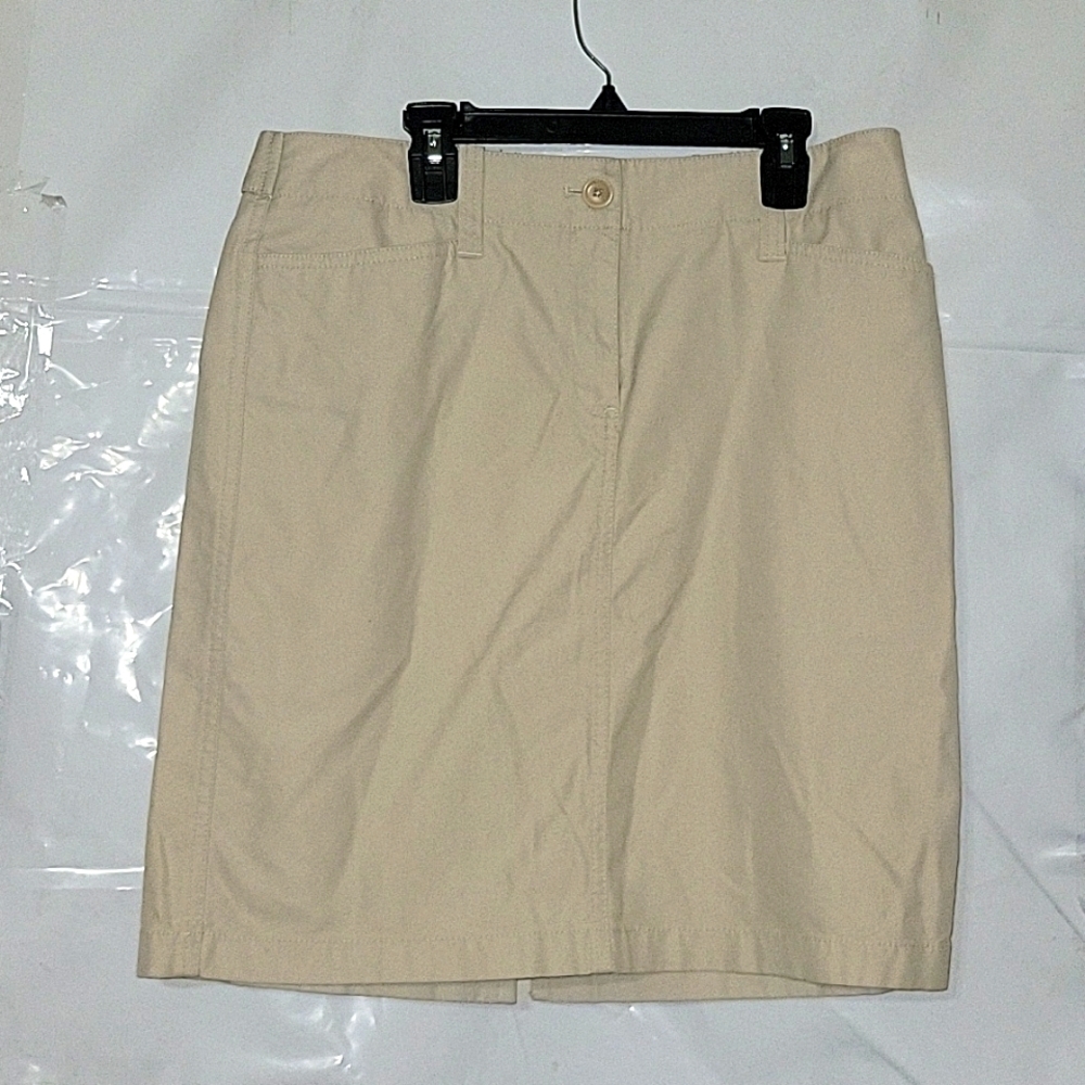 ANN TAYLOR Cotton Blend Beige Skirt Sz 6 Breathable Outdoor Spring Lightweight
